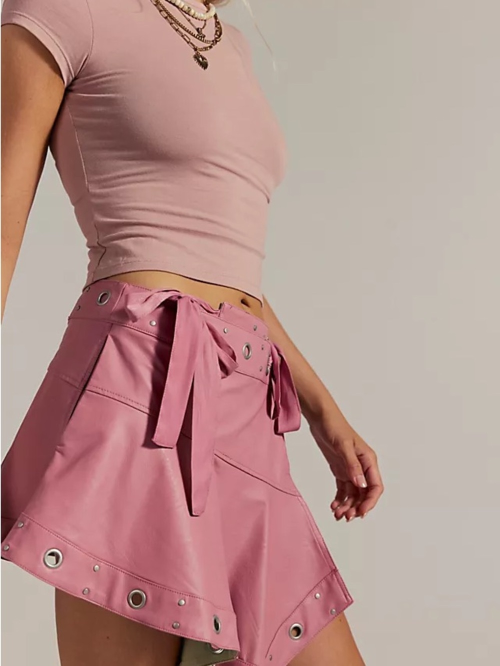 We The Free Cassis Vegan Leather Wrap Skirt size 6 NWT